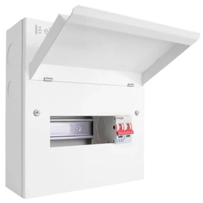 Image of Click Elucian 8 Way Metal Consumer Unit with 100A Mains Switch (6 Useable Ways)
