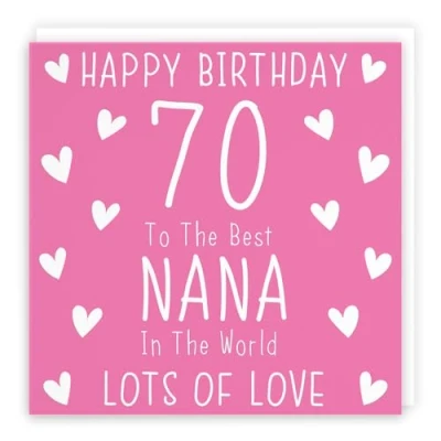 Image of Hunts England Nana 70th Birthday Card Happy 70 To The Best In World Lots Of Love Iconic Collection