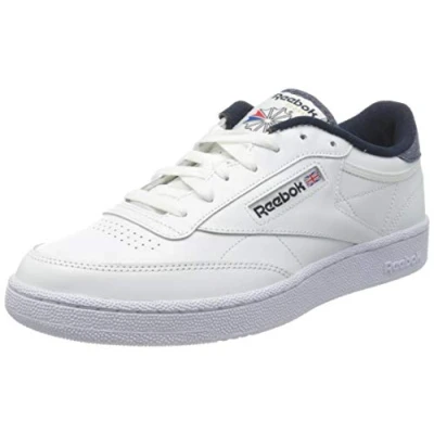 Image of Reebok Men&#039;s Club C 85 Sneaker, White Vector Navy White, 3.5 UK