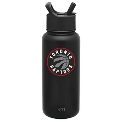 Image of Simple Modern Officially Licensed NBA Toronto Raptors Water Bottle with Straw Lid Vacuum Insulated Stainless Steel 32oz Thermos Summit Collection