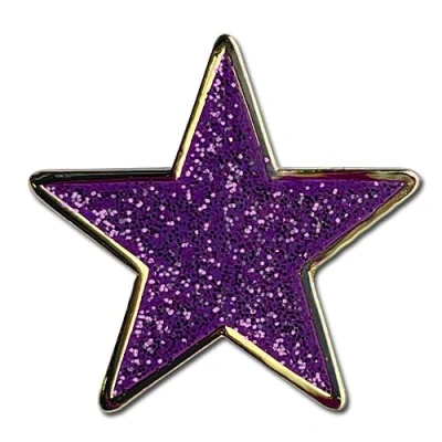 Image of Glitter Star Badge Lapel Pin (Purple)