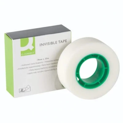 Image of 8 X Rolls Invisible, Transparent Tape 19mm 33m Q Connect KF02164 Invisible Magic off