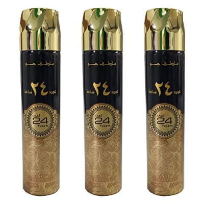 Image of Ard Al Zaafaran Room Spray Air Fresheners Oud/Musk/Woody/Rose Scent Perfume for Home/Car/Office Pack of 3Pcs 300ml Sprays from UAE (Oud 24 Hours)