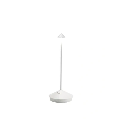 Image of Zafferano, Pina Pro Lamp, Rechargeable Cordless Table Lamp with Touch Controls, Suitable for Interior and Outdoor, Dimmer, 2200 3000 K, Height 29 cm, White Colour