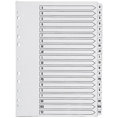 Image of Q Connect A4 A Z 20 Part Polypropylene Index Multi Punched White
