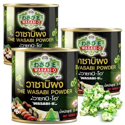 Image of Wasabi O Authentic Powder with Real Japanese Horseradish 3.72oz (Pack of 3) No Artificial Ingredients Ideal for Sushi, Sashimi, Seafood, Grilled Meats, and Vegetarian Dishes