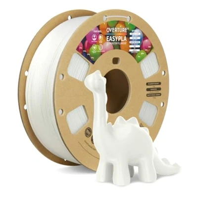 Image of OVERTURE Easy PLA 1.75mm 3D Printer Filament, 1kg Cardboard Spool (2.2lbs), Dimensional Accuracy +/ 0.03mm, Fit Most FDM (Easy White)