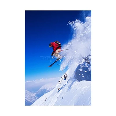 Image of Wee Blue Coo Skier Ski Jumping Snow Sport Sky Photo Wall Art Print