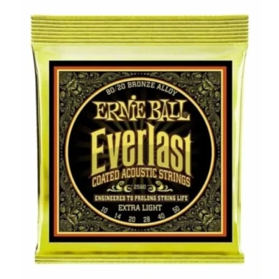 Image of Ernie Ball Everlast Extra Light Coated 80/20 Bronze Acoustic 10 50 Gauge