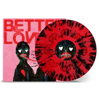 Image of Better Lovers God Made Me An Animal Transparent Red With Black Splatter Sealed 2024 USA vinyl LP ST7129