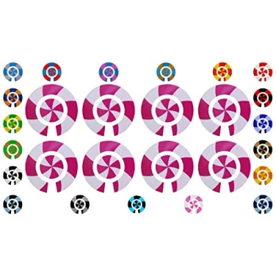 Image of Acclaim Lawn Bowls Identification Stickers Markers 2 Full Sets Of 4 Self Adhesive Graduated Spiral (Pink/Cerise)