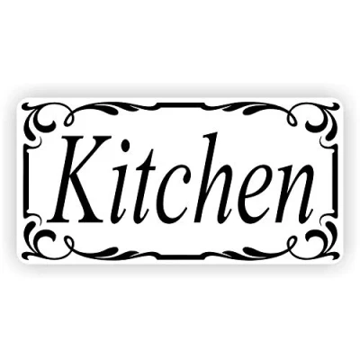 Image of WaterShed Designs Kitchen Door Sign Self Adhesive Vinyl Sticker, Decal