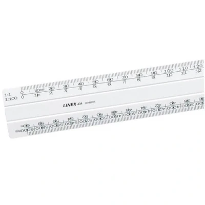 Image of Linex 1:20:500 300mm Scale Rule Flat White