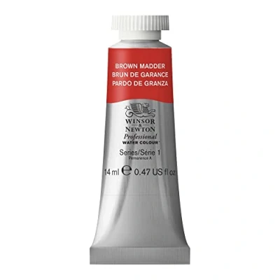 Image of Winsor &amp; Newton Professional Watercolour Paint, Artist Quality, Finest Pigments, Brown Madder, 14 ml Tube