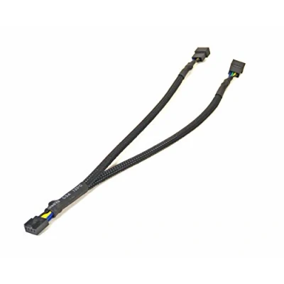 Image of Gelid Solutions CA PWM 01 Internal 0.35m 4 pin Black Cable (Male/Female, 2 x PWM, Right, Black)