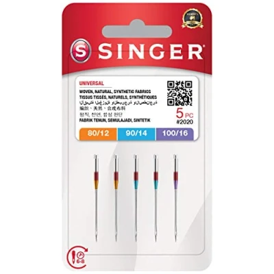Image of Singer 5 Mixed Needles for Sewing Machine 2020 (80/12 90/14 100/16) Uiversali