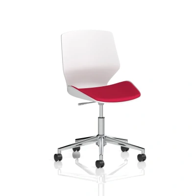 Image of Florence 5 Star Base Bespoke Cherry Fabric Task Operator Chair