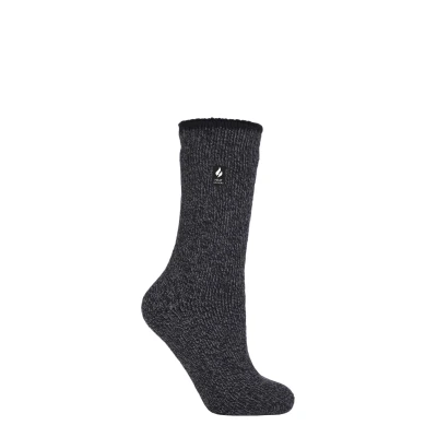 Image of Women&#039;s 1 Pair SOCKSHOP Heat Holders 2.9 TOG Merino Wool Socks Black 4 8 Ladies