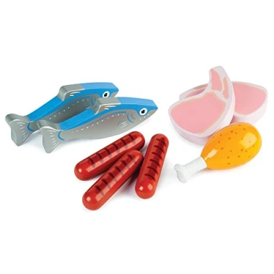 Image of Tidlo Wooden Meat and Fish Food Set, 5 H x 12 W 15 D cm