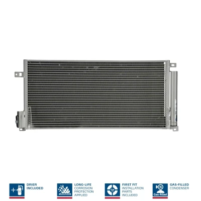 Image of CO4264 Condenser NISSENS 94899 with dryer Aluminium 665mm R1234yf VAUXHALL: Corsa Mk3, ALFA ROMEO: Giulietta Hatchback, MiTo