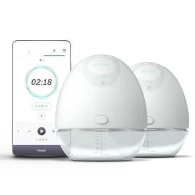 Image of Elvie Breast Pump Double Electric (24mm/28mm Nipple Shields) Hands Free Tubeless Wearable
