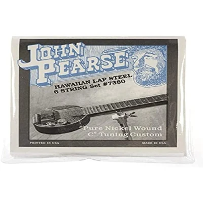 Image of John Pearse Strings 7380 For Hawaiin Lap Steel 6 String Guitar Pure Nickel Wound C6 Tuning