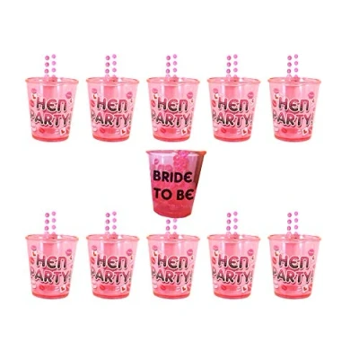 Image of 1 Bride to Be Shot Glass &amp; 15 Hen Party Glasses Night do Accessories