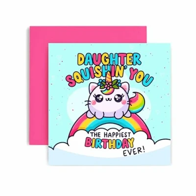 Image of Huxters Daughter Happy Birthday Card for Caticorn Gift Her 14.8cm (Caticorn Daughter)