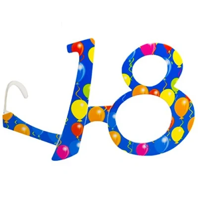 Image of Folat 24838 18th Birthday Balloons Glasses, Blue