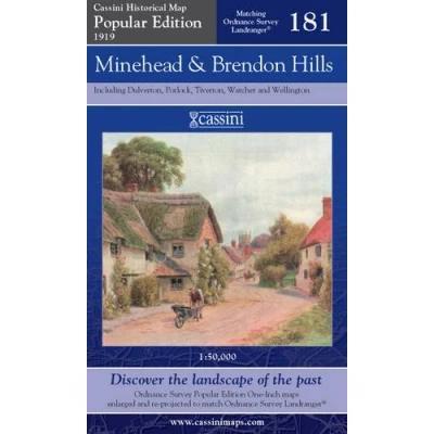 Image of Minehead and Brendon Hills: No. 181 (Cassini Popular Edition Historical Map)