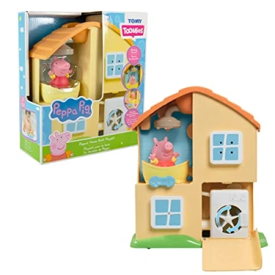 Image of Toomies Peppa’s House Bath Playset Peppa Pig Toy Window Sprinklers and Washing Machine Working Shower Tub Kids Aged 18 Months Above, Multicolor