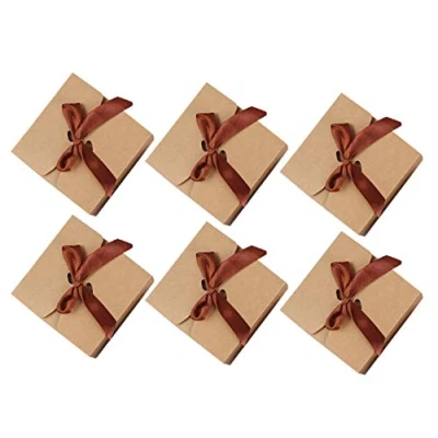 Image of Allbusky 30PCS Kraft Paper Candy Boxes, Sweet Wedding Favour Cookies Gift Bakery Cardboard Party Packs for Christmas Birthday Holiday