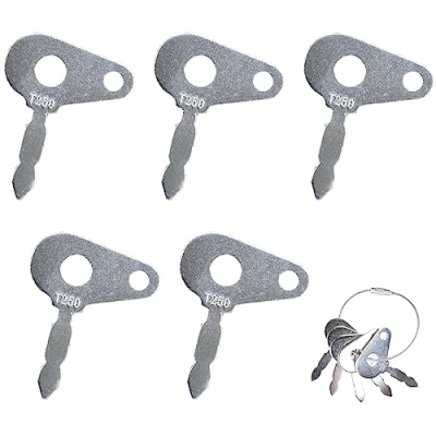 Image of 5Pcs Ignition Starter Key Set,Replacement Excavators Switches, Compatible With Lucas Agricultural Excavator Machinery,Dumper Trucks, Dozer, Forklift