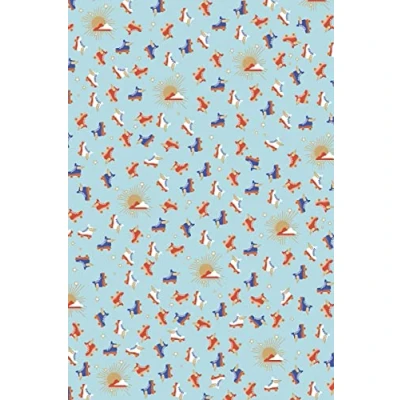 Image of Décopatch Ref FDA866C Blue Roller Skate Pattern Paper Pack Each Sheet 30 x 40cm, of 20 Sheets Best Used With Décopach Glue &amp; Varnish,