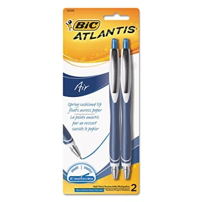 Image of Atlantis Air Retractable Ballpoint Pen, Blue, 2/Pack