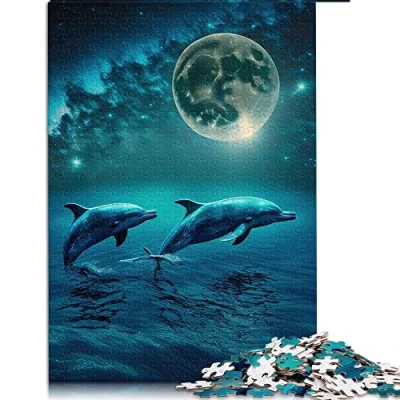 Image of Jigsaw puzzles for Adults 1000 Piece dolphin Puzzle Adult Cardboard Great Gift （Size 26x38cm）