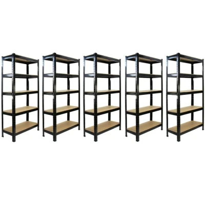Image of MonsterShop 5 x T Rax Black Metal Racking Units 75cm 150cm 30cm