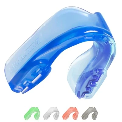 Image of SAFEJAWZ Sports Mouthguard Dual Layer Premium Protection Adults and Junior Gum Shield with Case for Boxing, MMA, Rugby, Martial Arts, Judo All Contact