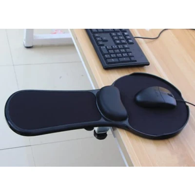Image of XICHEN® Premium Adjustable Computer Wrist Rest Armrest Desk and Chair Dual Purpose Attachable Home&amp;Office Arm Support Ergonomically Designed Mouse Pad (Black)
