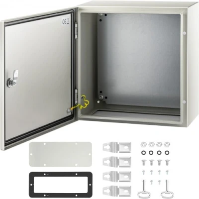 Image of VEVOR NEMA Steel Enclosure, 16 x 8&#039;&#039; 4X Electrical Box, IP66 Waterproof &amp; Dustproof, Outdoor/Indoor Junction with Mounting Plate
