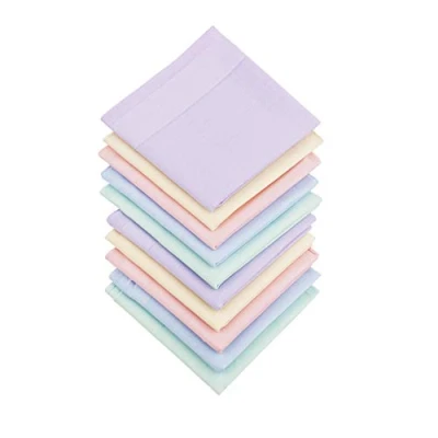 Image of HOULIFE Ladies 100% 60S Cotton Handkerchiefs Womens Soft Solid Candy Color Hankies for Wedding Party 5/10 Pieces 16x16/40x40cm