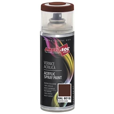 Image of Ambro Sol V4008016 Multipurpose Acrylic Enamel Spray Paint, Mahogany Brown, 400 ml