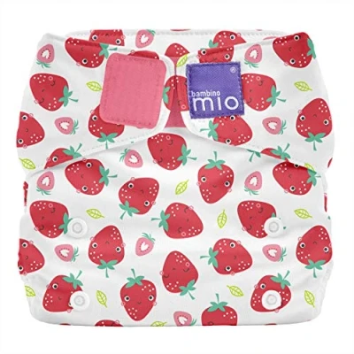 Image of Bambino Mio, Miosolo Classic All in One Reusable Nappy, Eco Chemical Free Nappy (Strawberry Cream, Size)