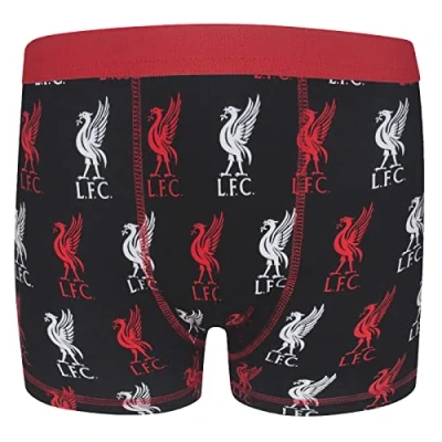 Image of Liverpool FC Official Football Gift 1 Pack Boys Boxer Shorts Black 5 6 Years