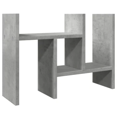 Image of vidaXL Desk Organiser Concrete Grey Engineered Wood Adjustable File Tray with Ample Storage 34.5 x 15.5 35.5 cm Office, Home, Study