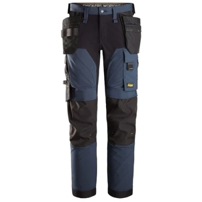 Image of Snickers AllroundWork 4 way Stretch Trousers Holster Pockets Navy/Black 256