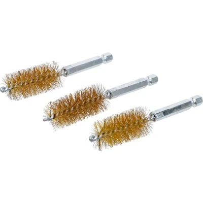 Image of BGS 3078 19 M Brass Brush mm 6.3 (1/4&quot;) Drive 3 pcs.