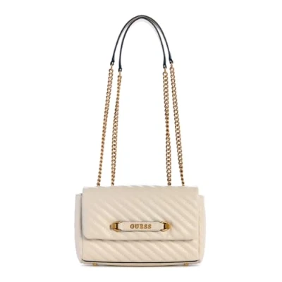 Image of Guess SELA Convertible Xbody FLAP Handbag, Women&#039;s, Size: One Size, Bone