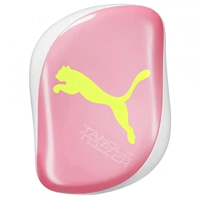 Image of Tangle Teezer Puma, Compact Styler Detangling Hairbrush, Neon Yellow