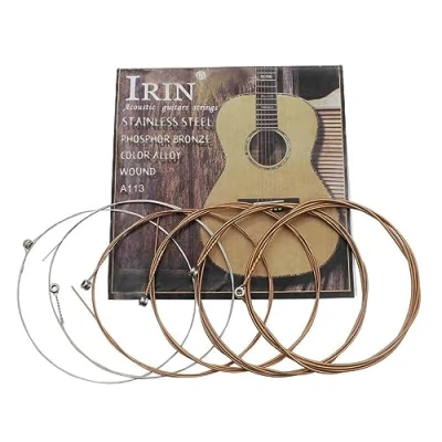 Image of WWHJR 6Pcs/pack Folk guitar String, Steel strings Set Practice Replacement Part Accessory for Acoustic silver plated